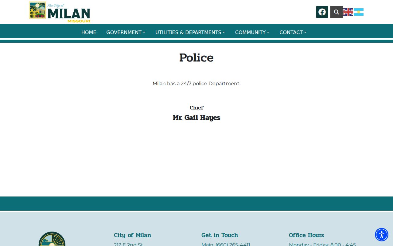Milan warrant records police department page
